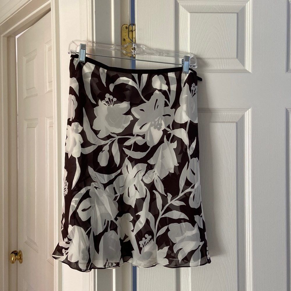Ann Taylor floral silk skirt
